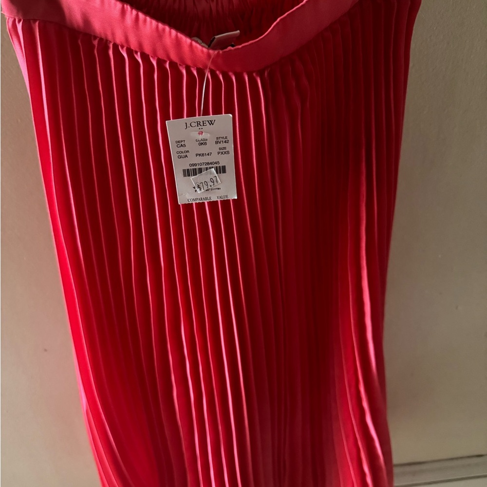 J. Crew Vibrant Red Pleated Skirt